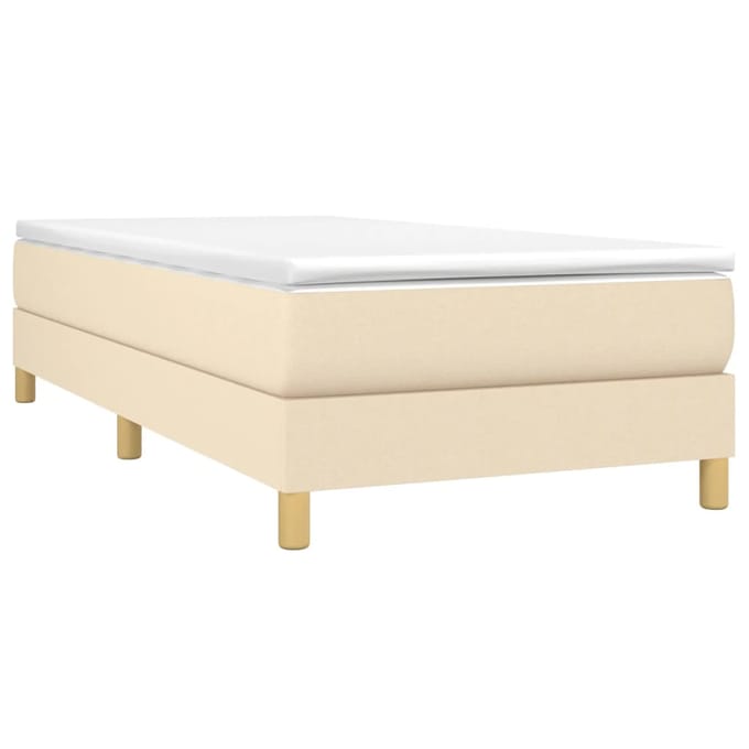 vidaXL - Boxspring - bed - 90x190 - cm - stof - crèmekleurig