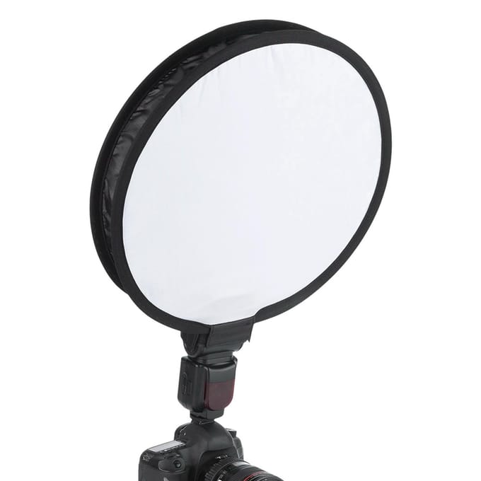 40CM Draagbare Opvouwbare Ronde Vorm Speedlite Softbox Diffuser voor Camera Flitslicht white