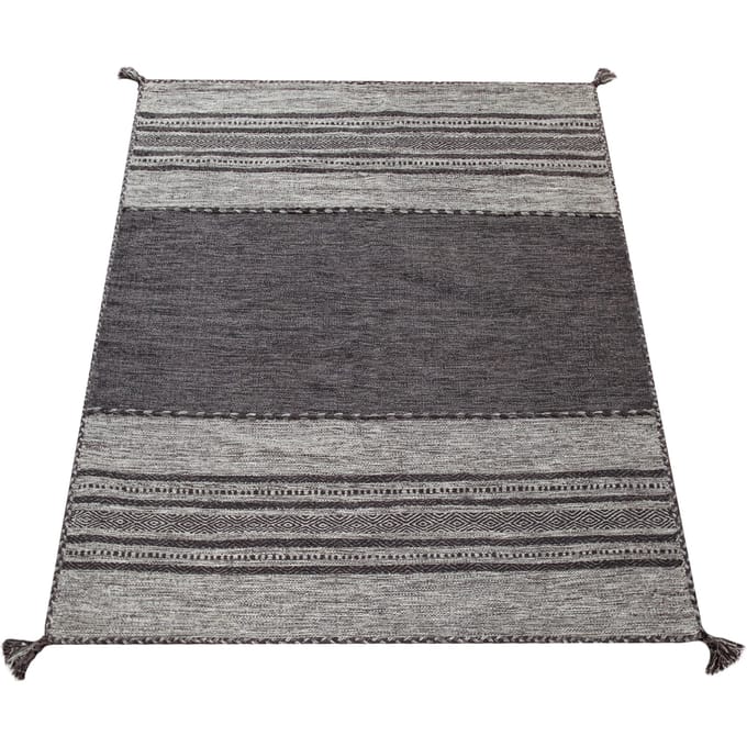 Handgeweven tapijt Kilian grijs  80x150 cm