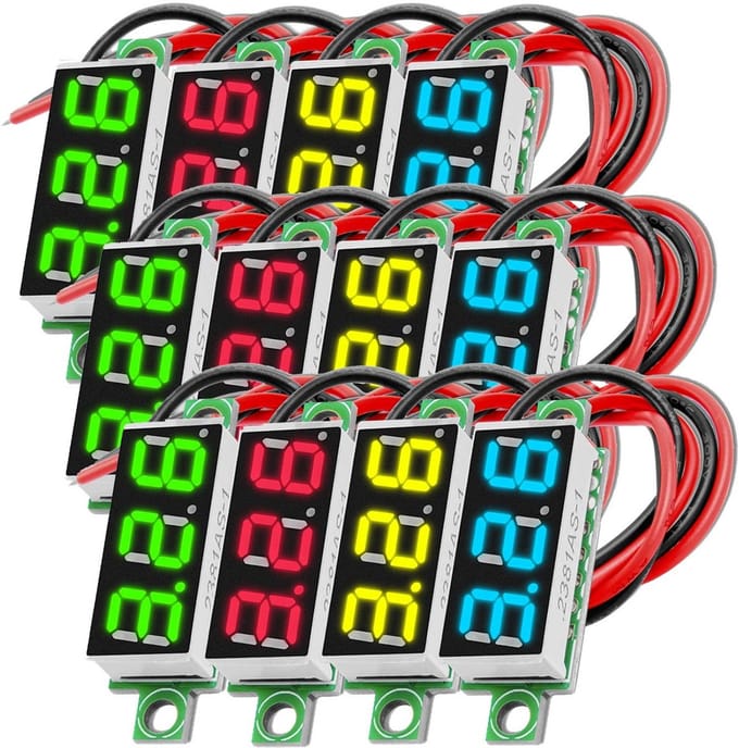 3x Digitale Voltmeter Module 0.28 inch LED Display DC 2.5V-30V Spanningsmeter voor Arduino