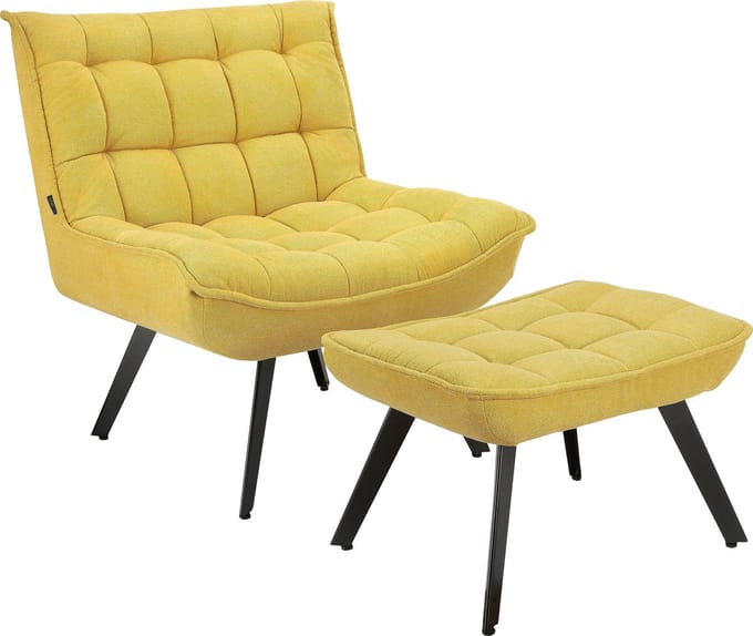 Evan-Loungestoel - Curry Stof
