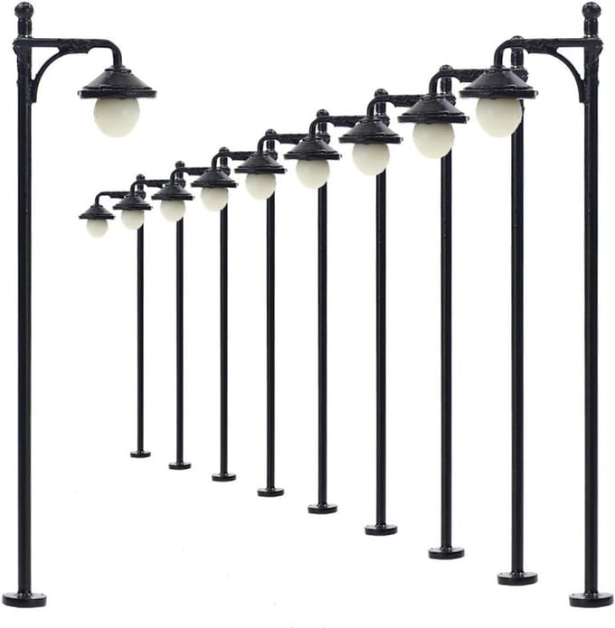 10 Stuks Set LED Straatlantaarns Modelspoor 1:87 H0 Warm Wit Licht