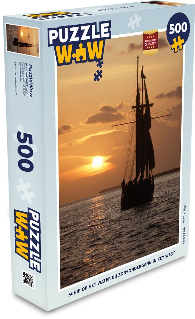 Puzzel Schip op het water bij zonsondergang in Key West - Legpuzzel - Puzzel 500 stukjes