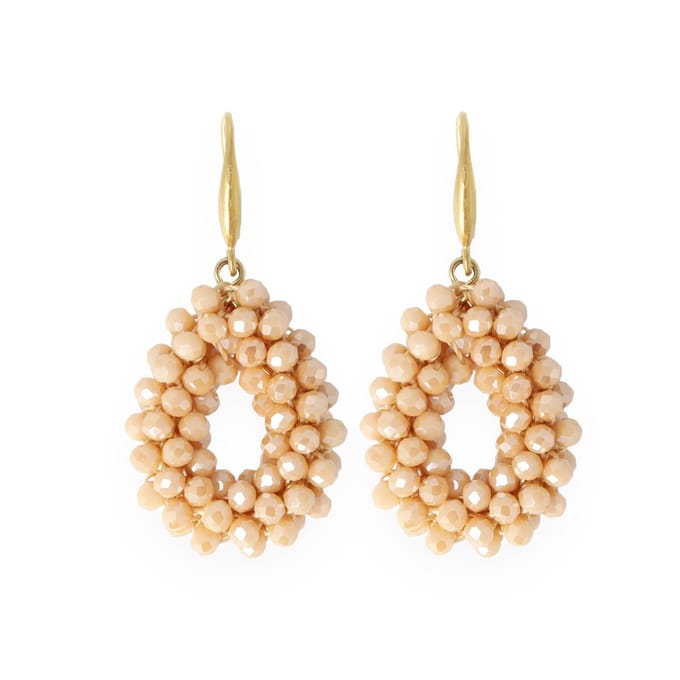 Lajetti Mini Druppel Oorbel Lichtbruin - Dames Oorbellen - Beaded Earrings
