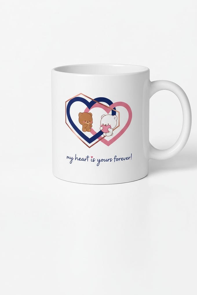Romantische Liefdes Mok met Beren & Harten - My Heart is Yours Forever!