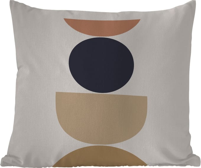 Sierkussen Buiten - Cirkel - Geometrische figuren - Abstract - 60x60 cm - Weerbestendig