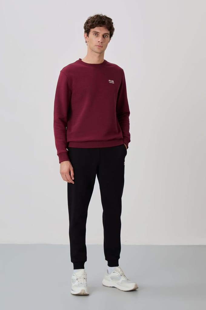 Heren Katoen-Polyester Fleece Sweatshirt en Broek Set