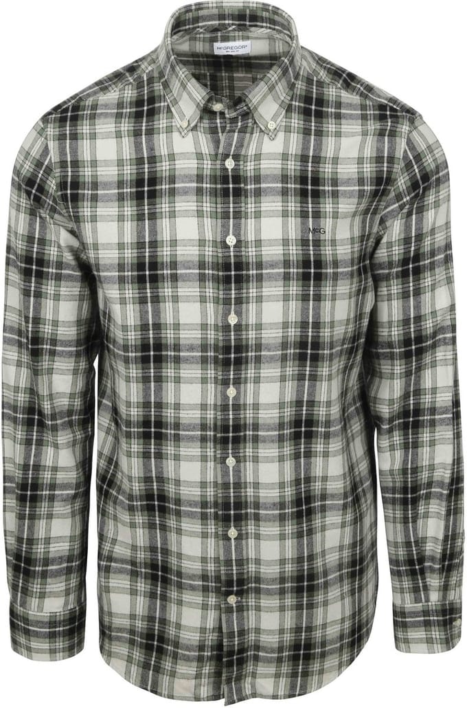 McGregor Overhemd Flanel Ruiten Groen - Maat M - Heren - Overhemden Casual