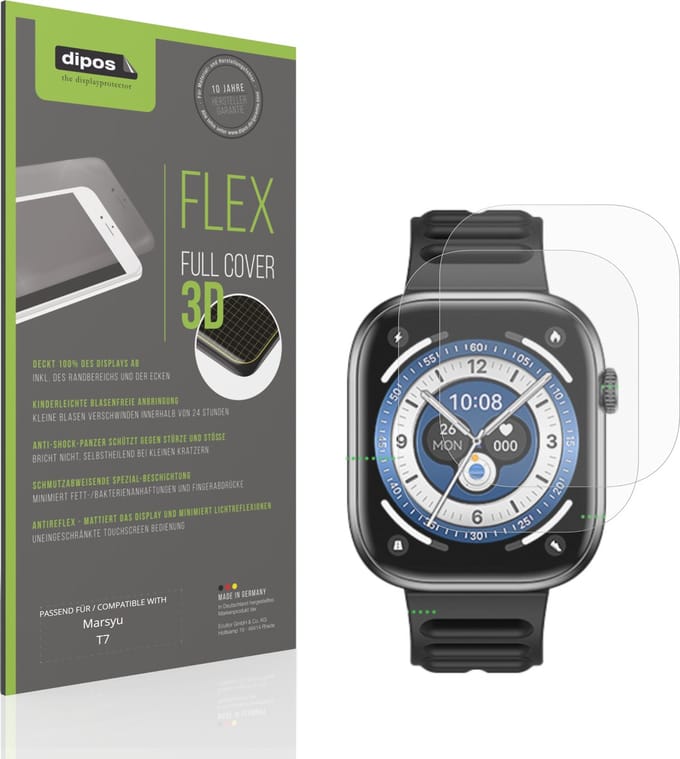 dipos FLEX – 2x Matte Screenprotector geschikt voor Marsyu T7 | Volledige Schermbescherming | Case-Friendly
