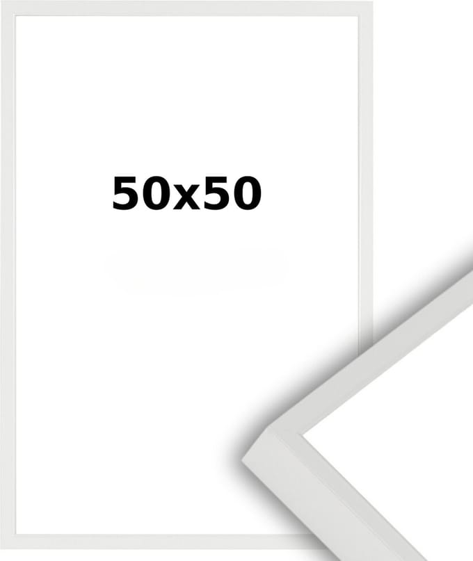 Aluminium Wissellijst 50 x 50 Wit - Ontspiegeld Glas - Professional