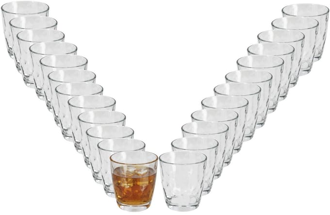 Bormioli Rocco Drinkglazen Diamonds - 24x stuks - transparant - 380 ml - glas