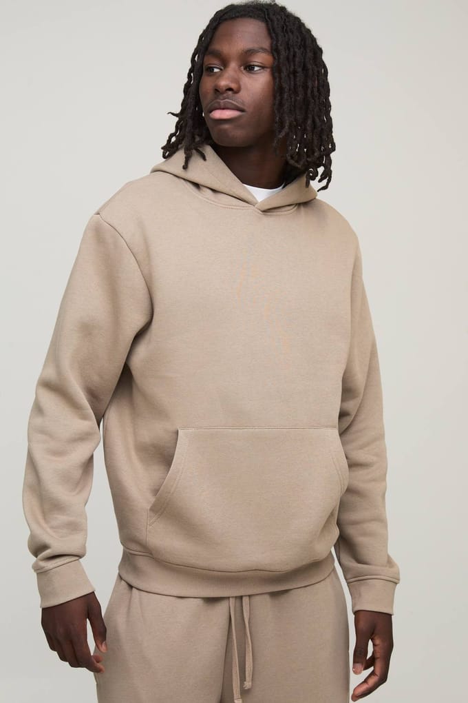 Essential Regular Fit Over the Head Hoodie | Taupe | Size Small