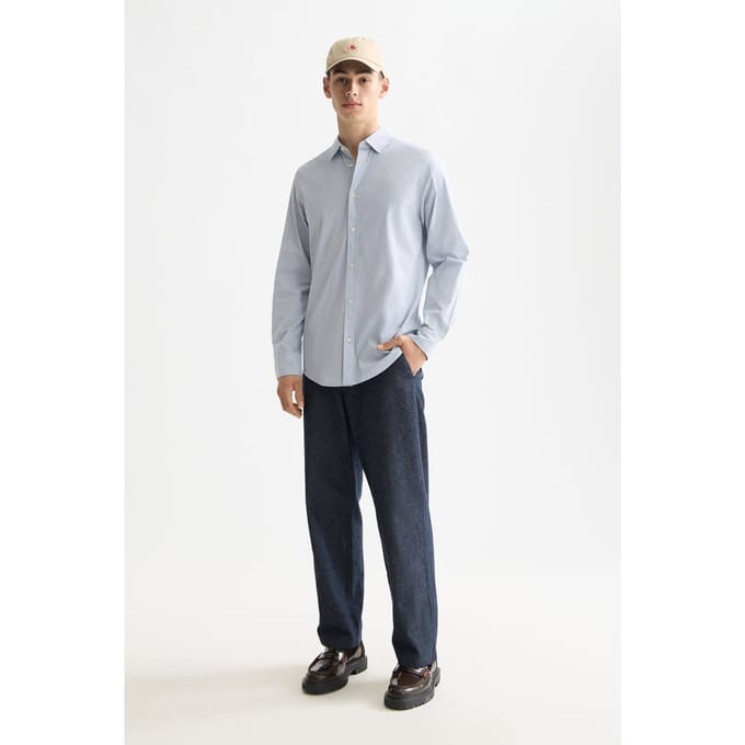 Scotch & Soda Micro-check Poplin Shirt Faded Denim Micro Check Größe: S | Casual hemden Outlet | Herren | Blau