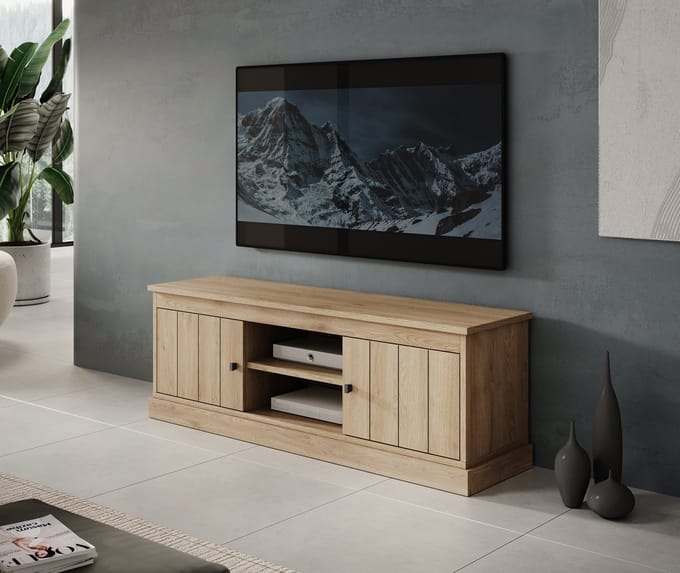 Meubella - TV-Meubel Vince - Eiken - 155 cm