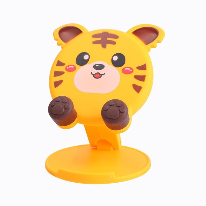 Leuke Cartoon Houder Opvouwbare Mobiele Telefoon Standaard Tablet Ondersteuning Desktop Lifting Montagebeugel voor Mobiele Telefoon voor iPad iPhone geel
