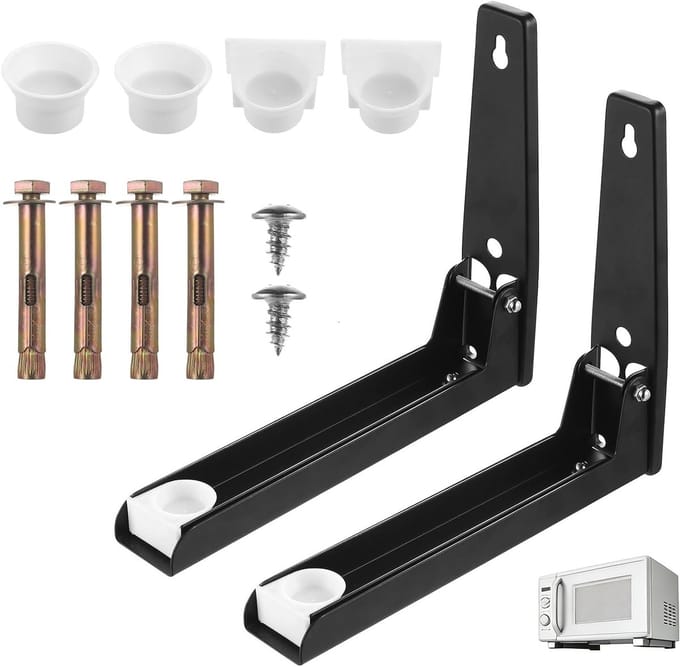 Verstelbare en Uitschuifbare Magnetronbeugels voor Wandmontage - 2 Stuks, Ideaal voor Keukenoplossingen en Ruimtebesparing