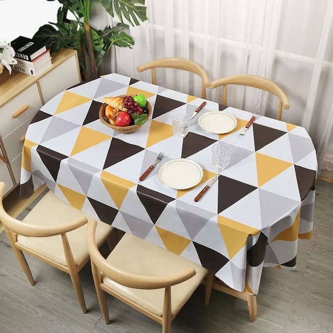 Ovaal Tafelkleed Waterdicht Oliebestendig Pvc Tafelbeschermer hoes Decoratieve Eettafel Koffiezaak Bruiloft Decor Mooi Tafelkleed 140x220cm 1pcs