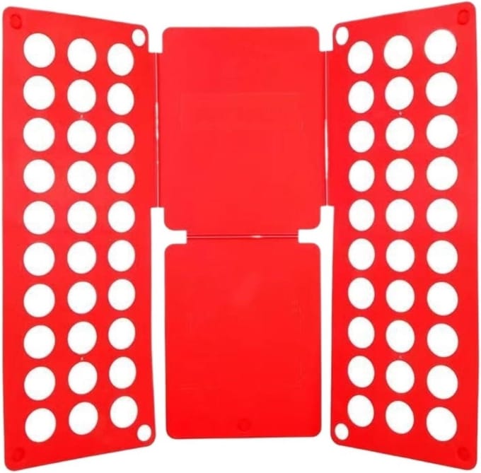 Vouwplank Kleding - Hulpstuk Vouwen - Snel Kleding Ordenen - Efficiënte Vouwtechniek - 59 x 70 cm - Rood