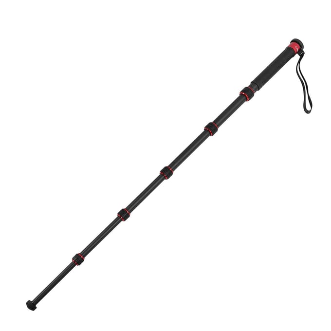 Camera Monopod 6-delige Uitschuifbare Koolstofvezel Monopod met Wandelstokkop 14 inch 38 inch