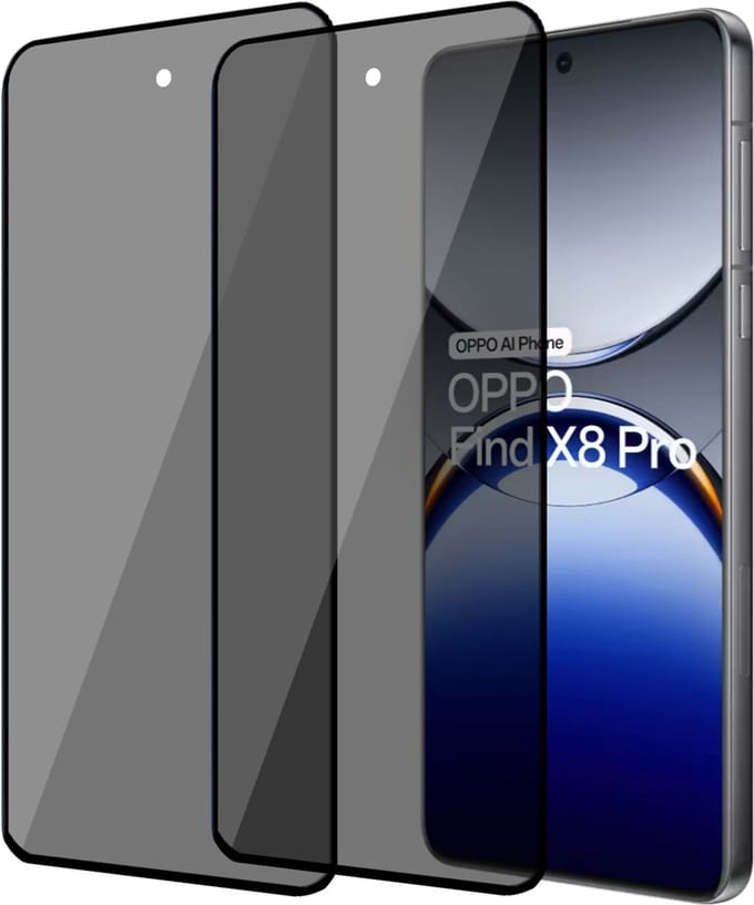 2x Geschikt voor OPPO Find X8 - Privacy Screenprotector - Beschermglas - Privé GuardCover