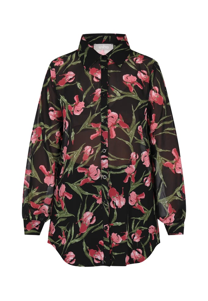 usha Blouse Dames Zwart Veelkleurig