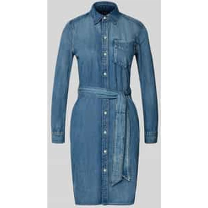 Knie-lange denimjurk met Strikceintuur Model 'JAMEIKA'