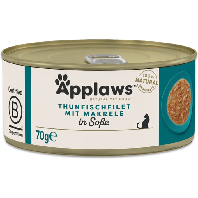 Voordeeelpakket Applaws Cat in Saus 24 x 70 g - Tonijn met Makreel