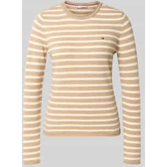 Slim fit gebreide pullover van zuivere wol