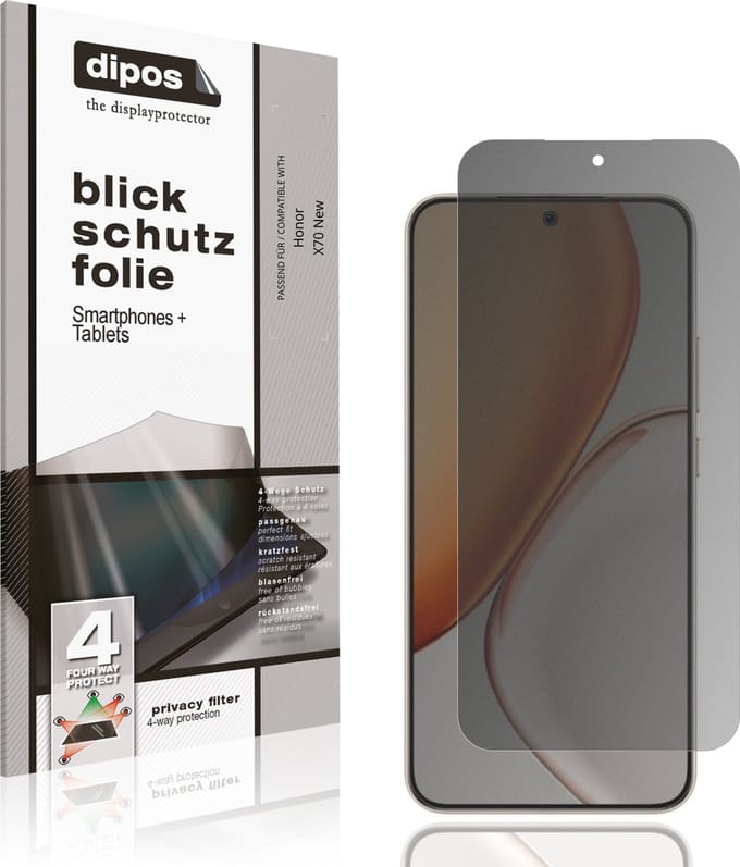 dipos – Matte Privacy Screenprotector geschikt voor Honor X70 New | Anti-Spy Beschermfolie