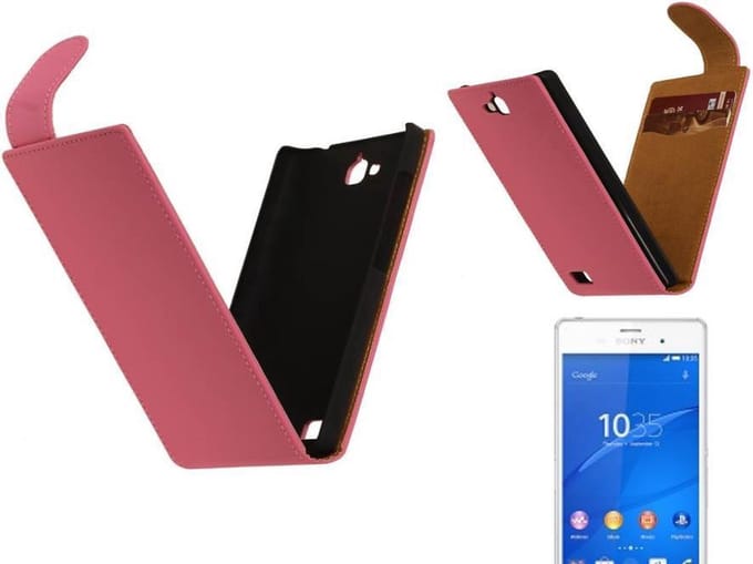 MP Case Classic Flip Hoes voor Sony Xperia Z3 D6603 Roze