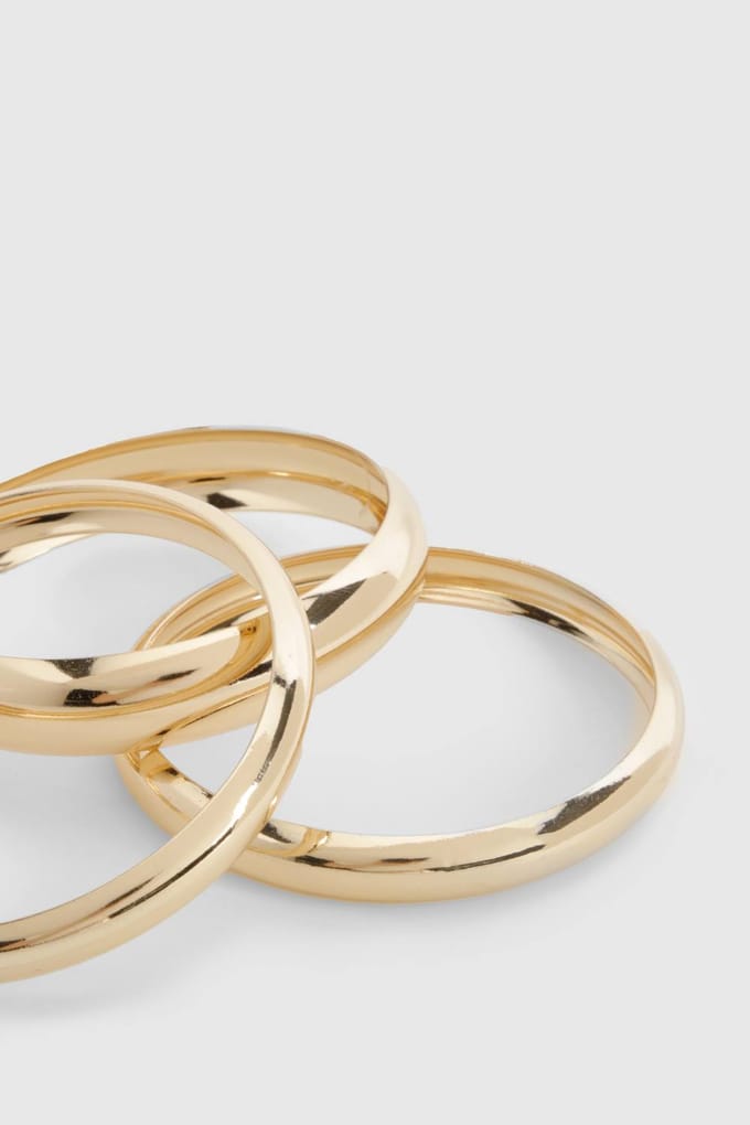 boohoo Dames Three Pack Bangles | Gold