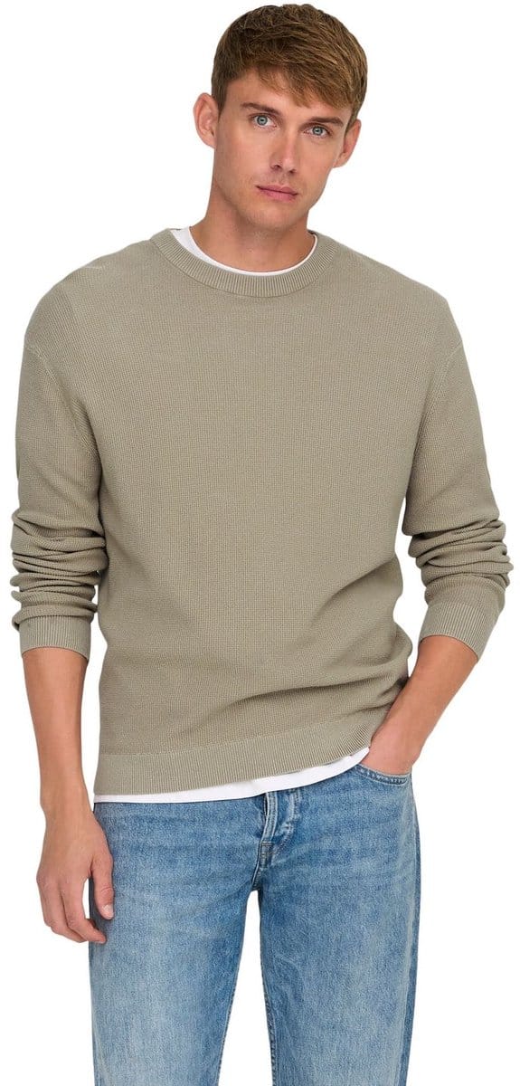 ONLY&SONS - ONSTONY DS 12 LS WAFFLE CREW KNIT NOOS - Heren - Gebreide truien