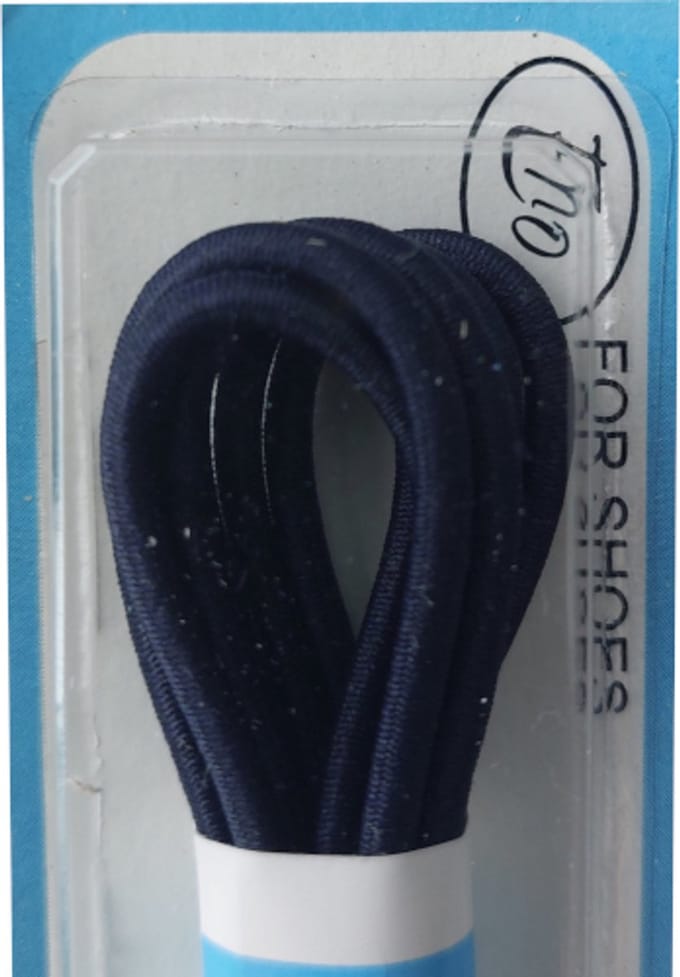 Cordial Elastische Veter - Donker Blauw - Rond - Lengte 75 cm - Dikte 2,5 mm - Schoenveter