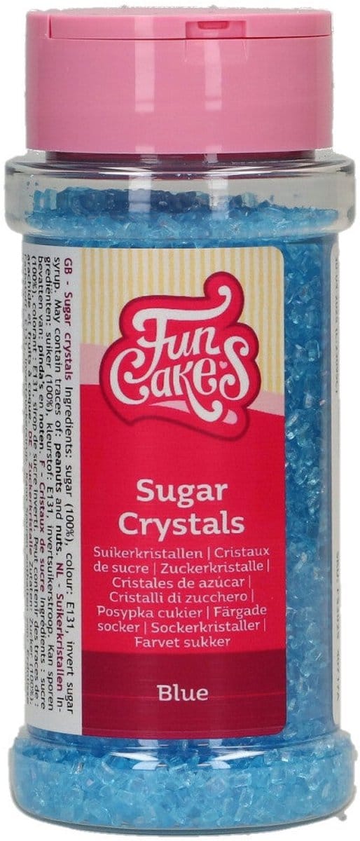 FunCakes Suikerkristallen - Blauw - 80g - Gekleurde Suiker - Eetbare Taartdecoratie