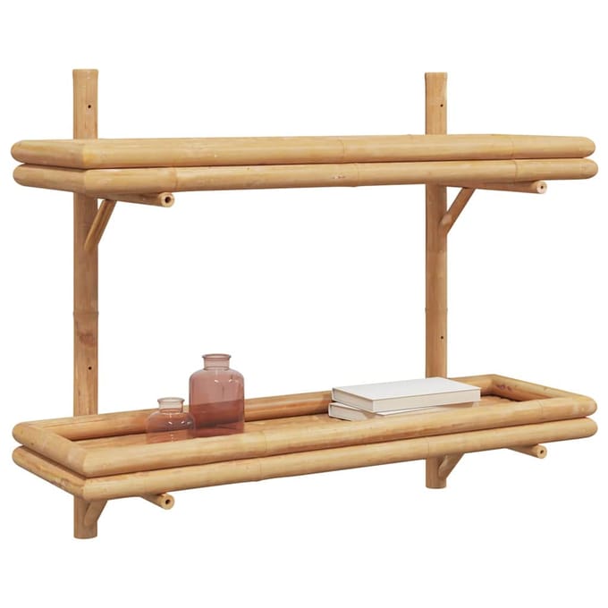 vidaXL - Wandplank - Muurmontage - Bruin - 75 - x - 26 - x - 60 - cm - Bamboe