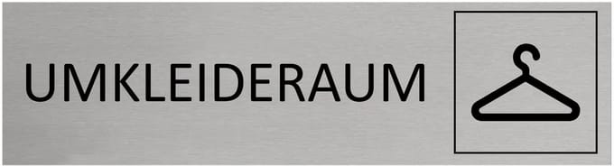 CombiCraft Aluminium Deurbordje "Umkleideraum " 165x45mm met tape