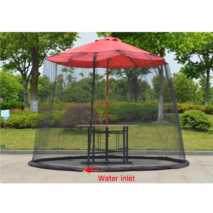 Buiten Patio Parasol Gaashoes Polyester Zonnescherm Anti-Insecten Netzeef black
