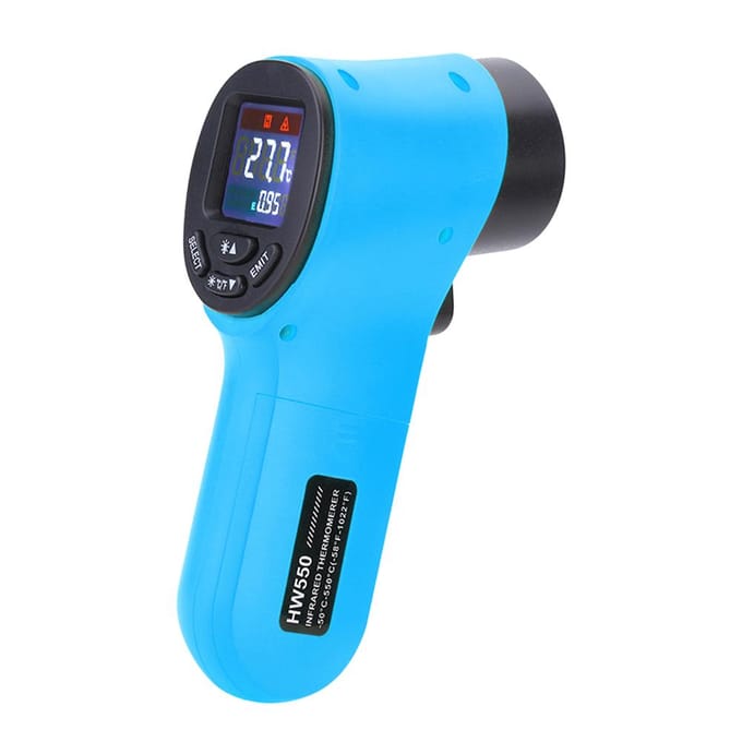 Draagbare contactloze digitale infraroodthermometer Pyrometer Aquarium LCD-laserthermometer Buiten blauw