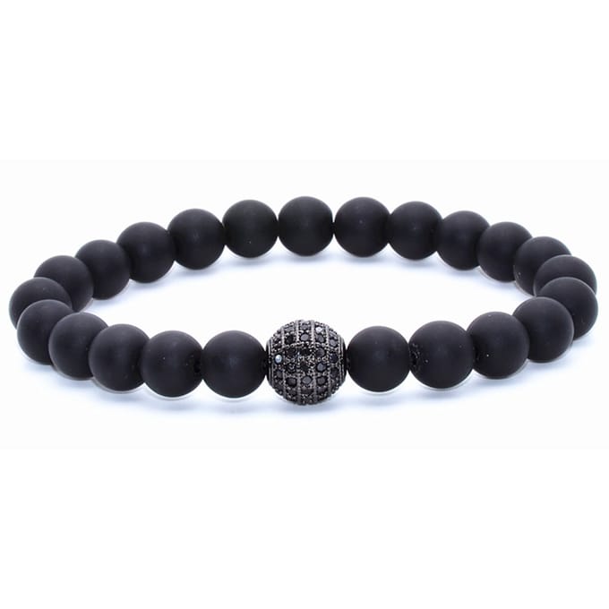 Memphis kralen armband  Agaat Pave Bead Black