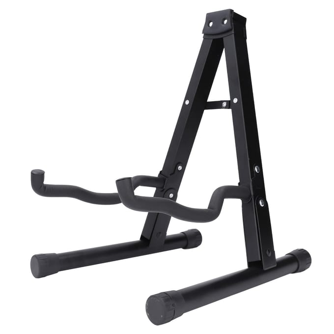 Support de Guitare Pliable Cadre A Support de Sol Présentoir Support pour Guitares Acoustiques Électriques black