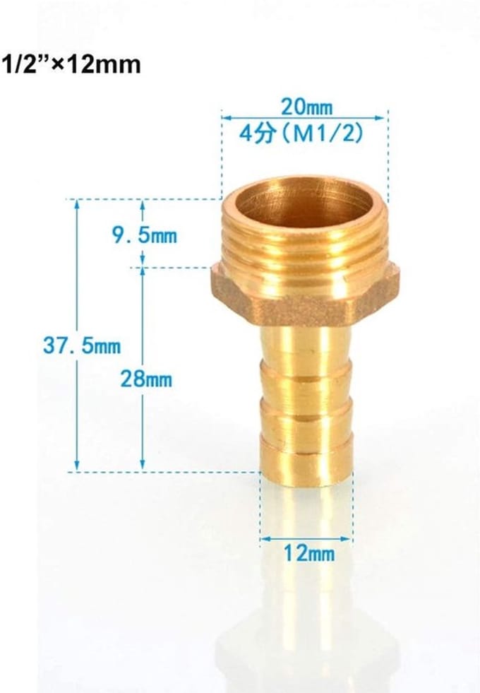 Golden crown - Messing Prikkeldraad Slang Fitting Koppeling - 3 Stuks