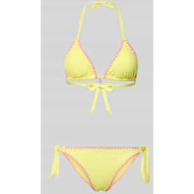 Bikini-set met stitchings en vetersluiting