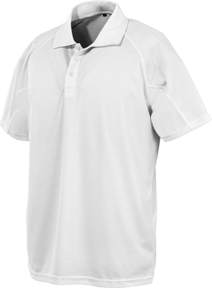 Spiro Impact Mens Performance Aircool Polo T-Shirt (Wit)