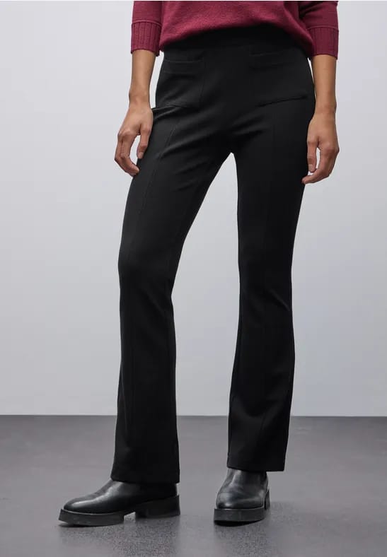 Gestructureerde broek Bootcut