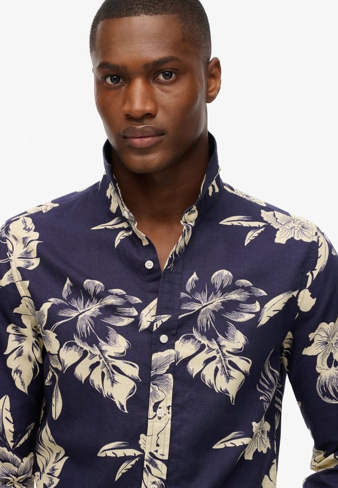Superdry Beach Overhemd met Lange Mouwen Blauw Grootte: M