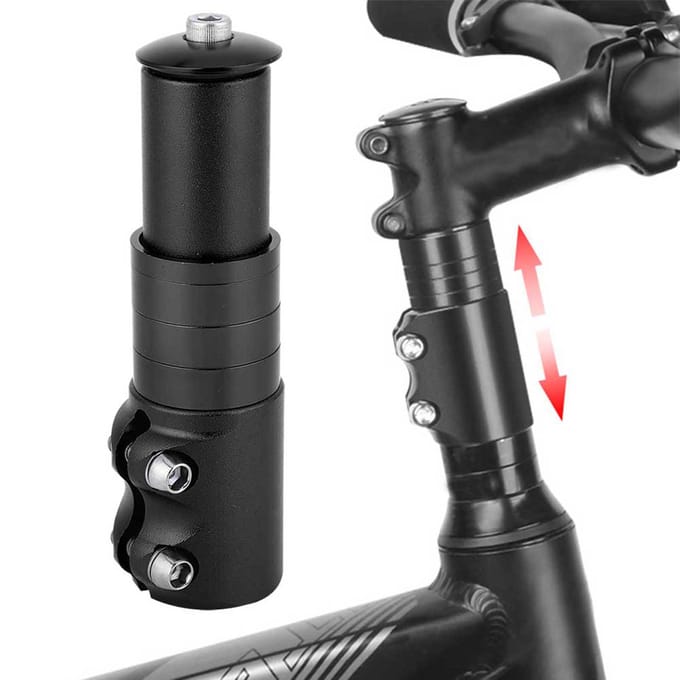 Aluminiumlegering Mountainbike Fiets Stuurpen Verlengstuk Stuurpen Verhoger (Zwart) zwart
