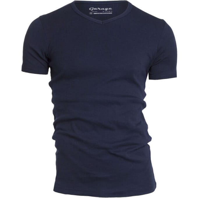 Garage 302 - Semi Bodyfit T-shirt V- hals korte mouw navy