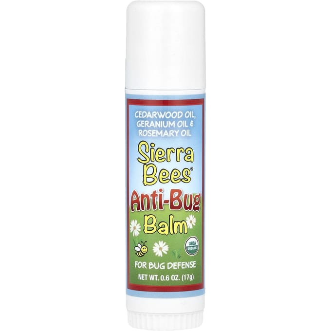 Sierra Bees, Baume anti-insectes en bâton, huile de cèdre, de géranium et de romarin, 0,6 oz (17 grammes) white