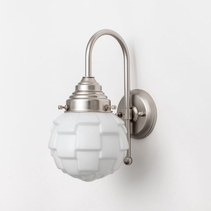 Wandlamp Bretagne Meander Matnikkel - Art Deco Trade
