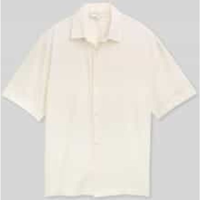 Tom Tailor Denim - Losvallend katoenen overhemd met korte mouwen - Maat L - Wool White